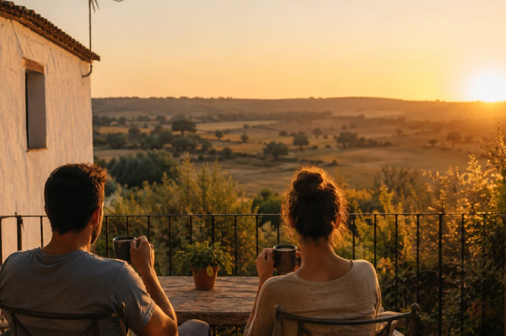 pareja desconectando del estres en una escapada de fin de semana en castilla la mancha